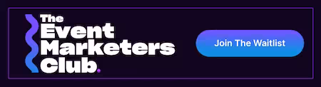 An email ad banner from Goldcast, promoting The Event Marketers Club with a button that says 'Join The Waitlist'.