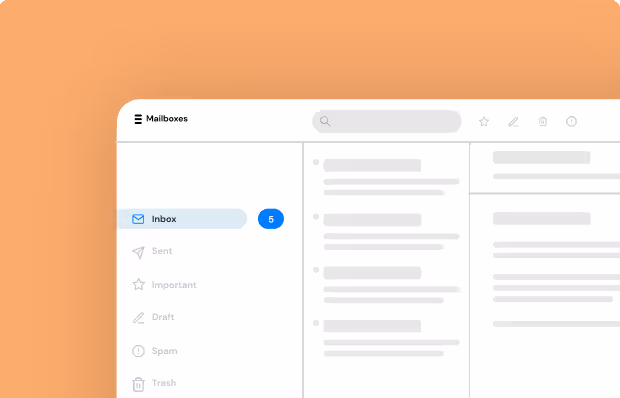 Email inbox interface with a compose button highlighted